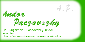 andor paczovszky business card